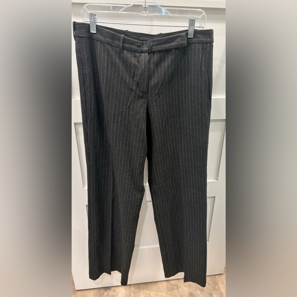 Vintage Sisley Women’s High End Charcoal Gray Pinstripe Pants Italian 46 US 10